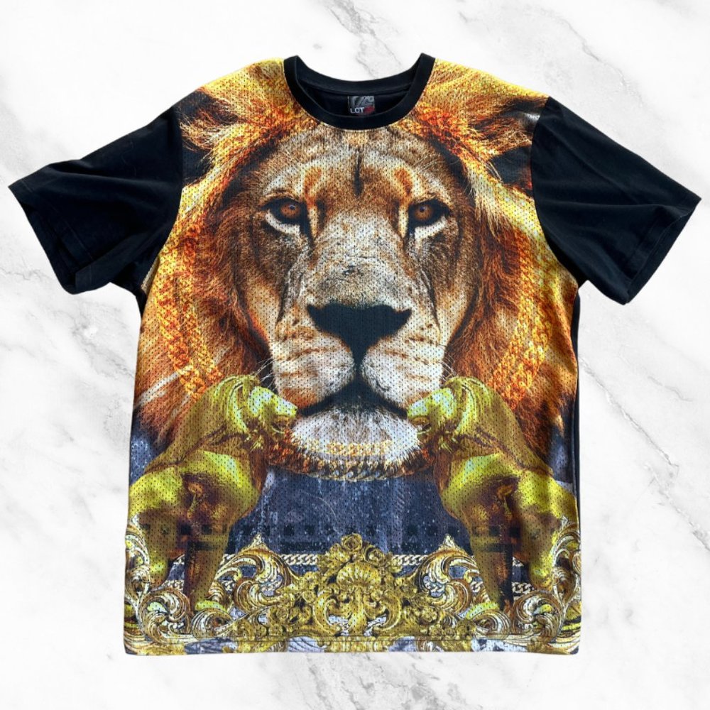 Vintage Mesh Lion Premium T-shirt Hype Street Ware Size M Medium Lot 29